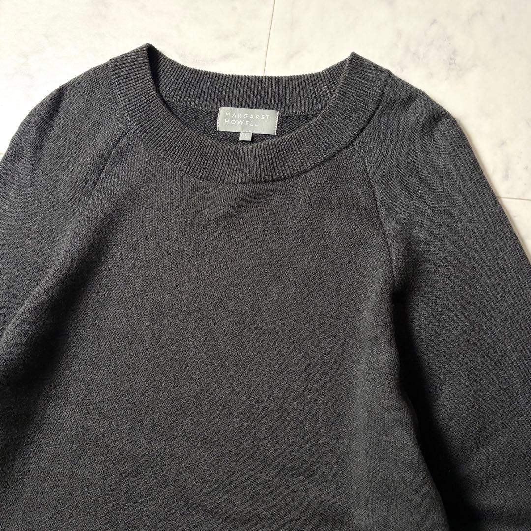 MARGARET HOWELL ウール コットン クルーネック ニット L