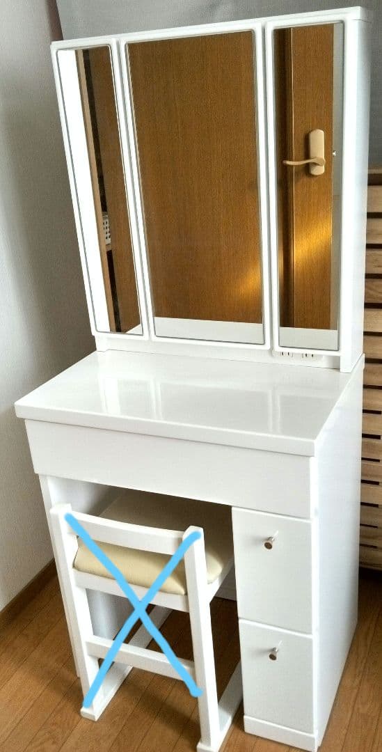 hiro　三面鏡ドレッサー　鏡台　コンセント付き　鏡部分　椅子無し