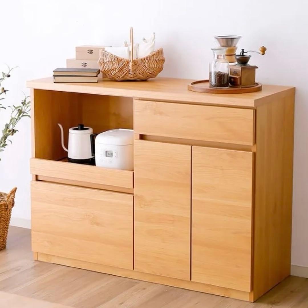 LOWYA ロウヤ 食器棚 キッチン収納 レンジ台 レンジボード 大川家具