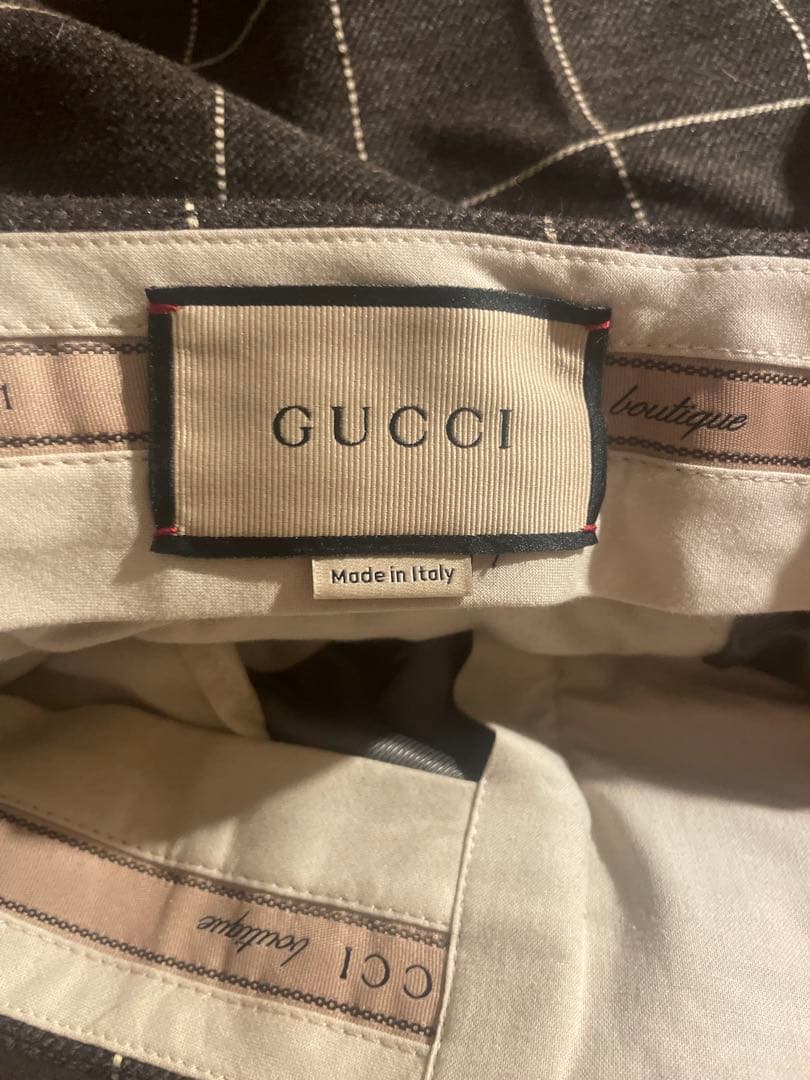 GUCCI 格子柄 クロップドパンツ ワイドパンツ　7部丈　ショートパンツ