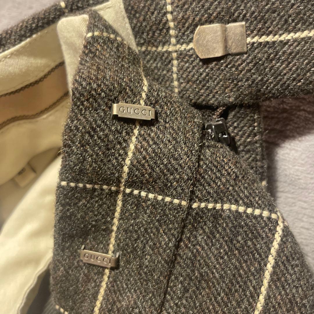 GUCCI 格子柄 クロップドパンツ ワイドパンツ　7部丈　ショートパンツ