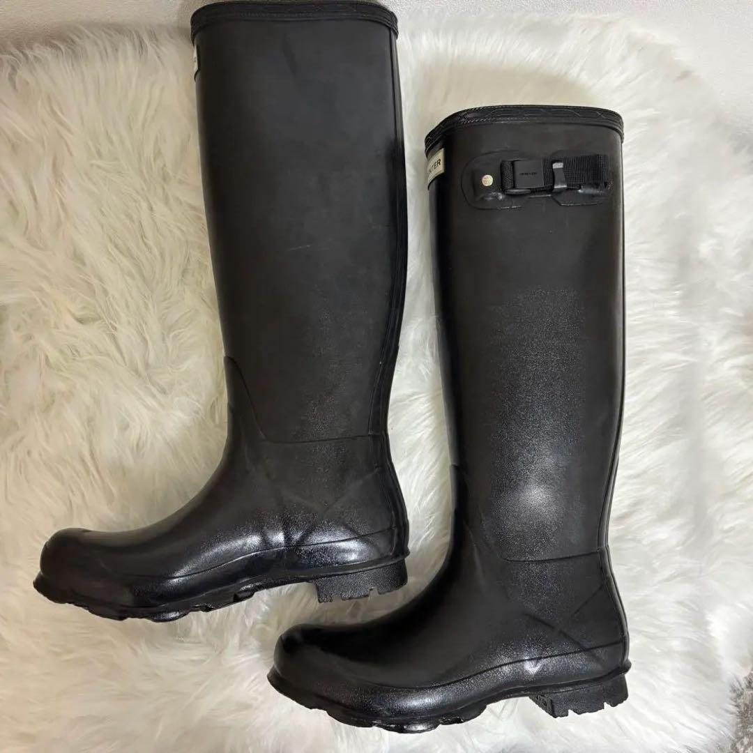 HUNTER 希少モデル ブラック カーキ 長靴 39(25cm) 雪 防水 雨