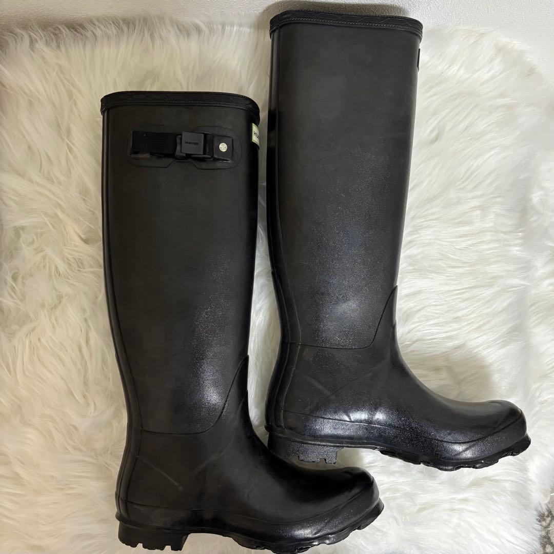 HUNTER 希少モデル ブラック カーキ 長靴 39(25cm) 雪 防水 雨
