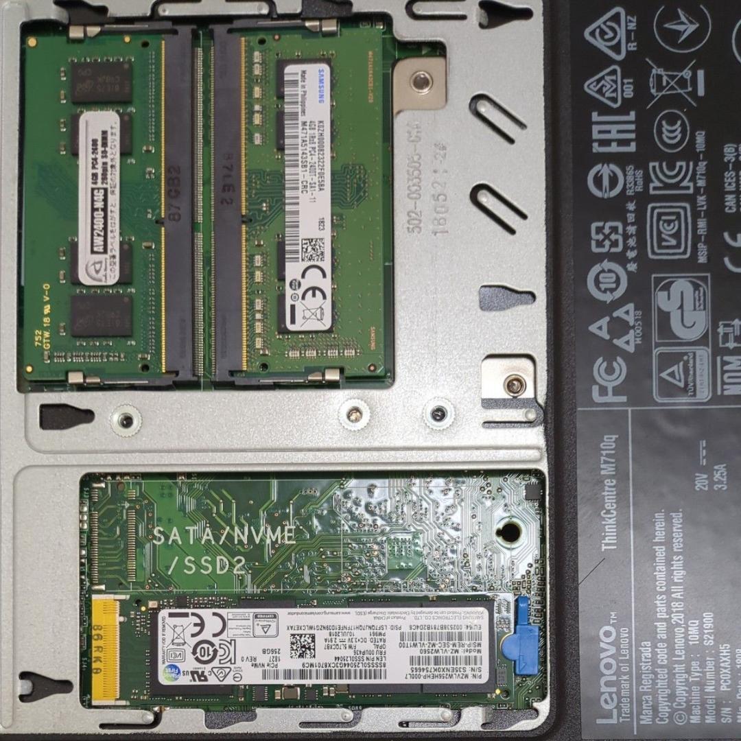 ミニPC Lenovo M710q i3-7100T 8GB SSD HDD