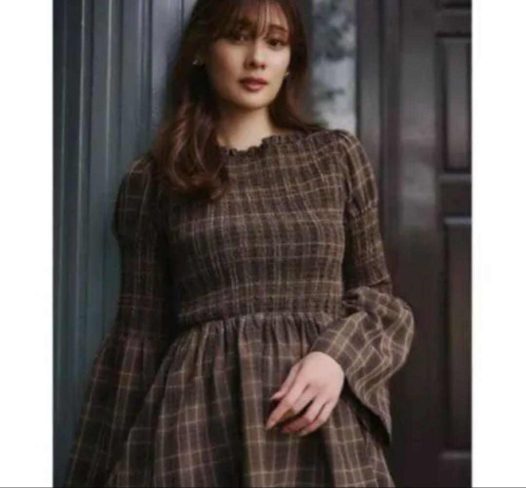 Herlipto　Checked Flared Peplum Top