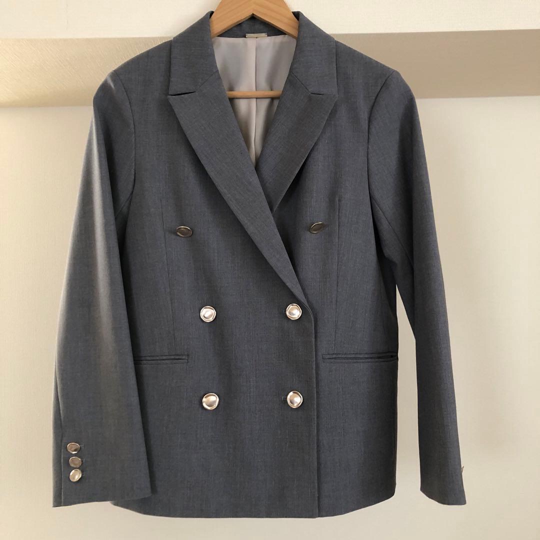 SNIDEL Sustainableイレギュラー金ボタンジャケット　ダブル