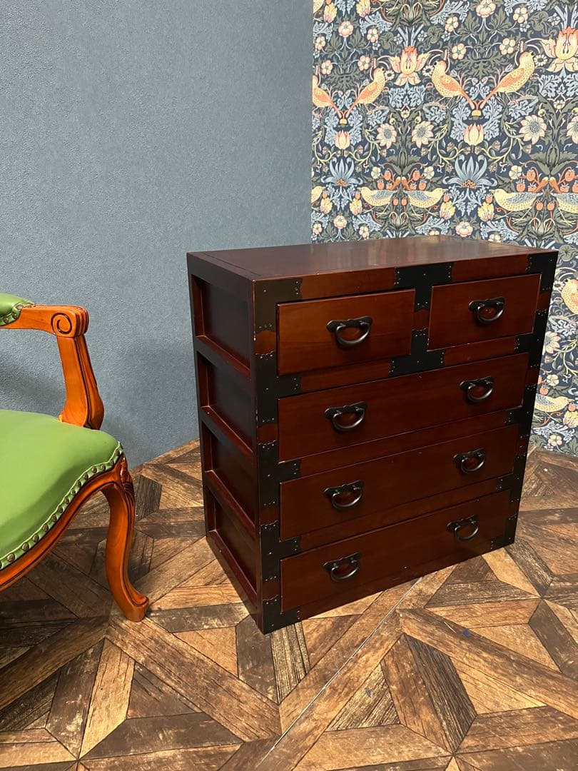 民芸調家具 チェスト 和箪笥 昭和レトロ 当時物 インテリア アンティーク