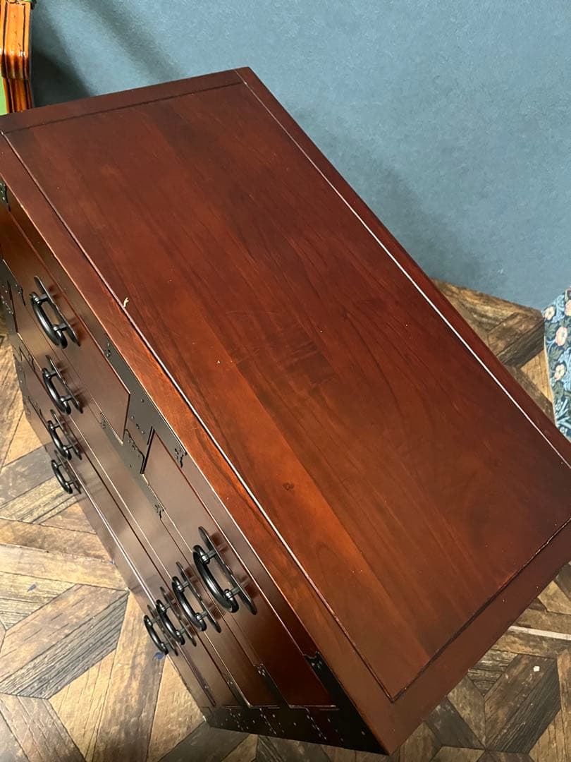 民芸調家具 チェスト 和箪笥 昭和レトロ 当時物 インテリア アンティーク