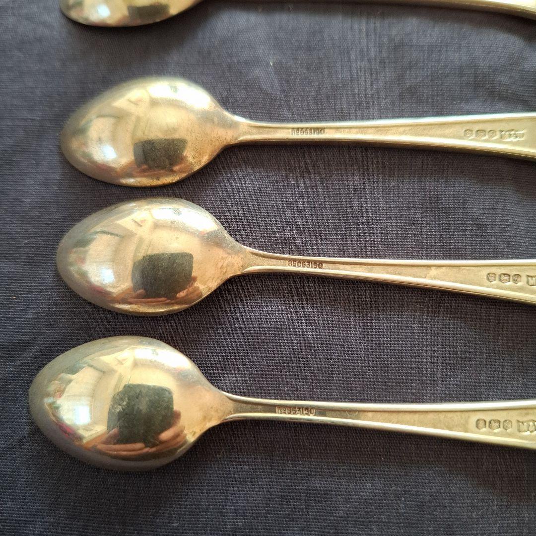 英国、銀製(M&W製)、姫スプーン6本