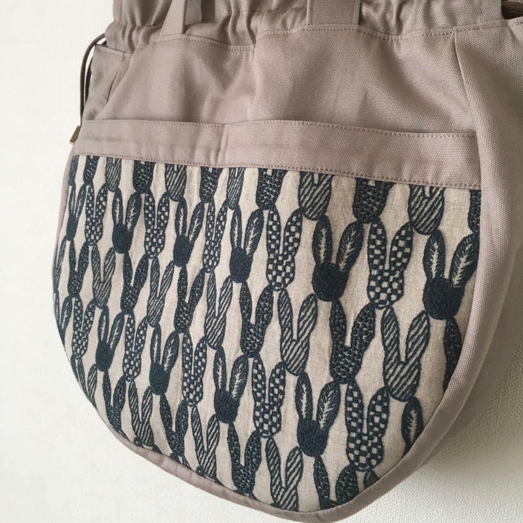 ミナペルホネン ハンドメイド しずくバッグ 巾着バッグ ポンピア