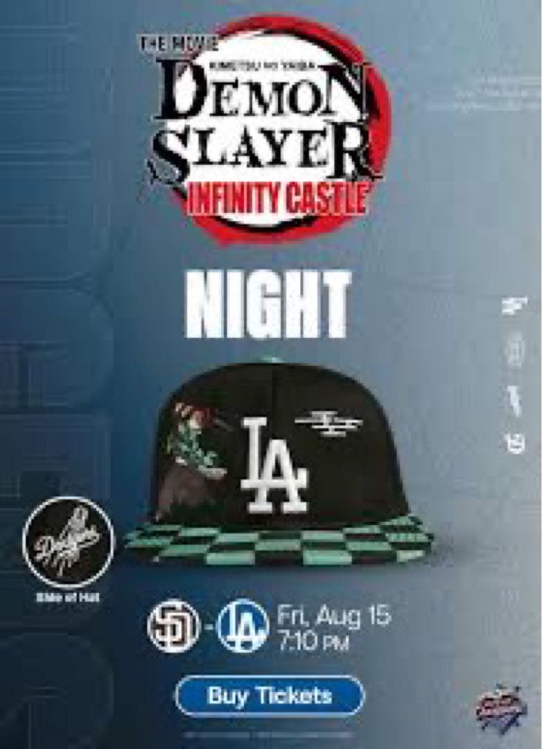 ドジャース・鬼滅コラボ帽子