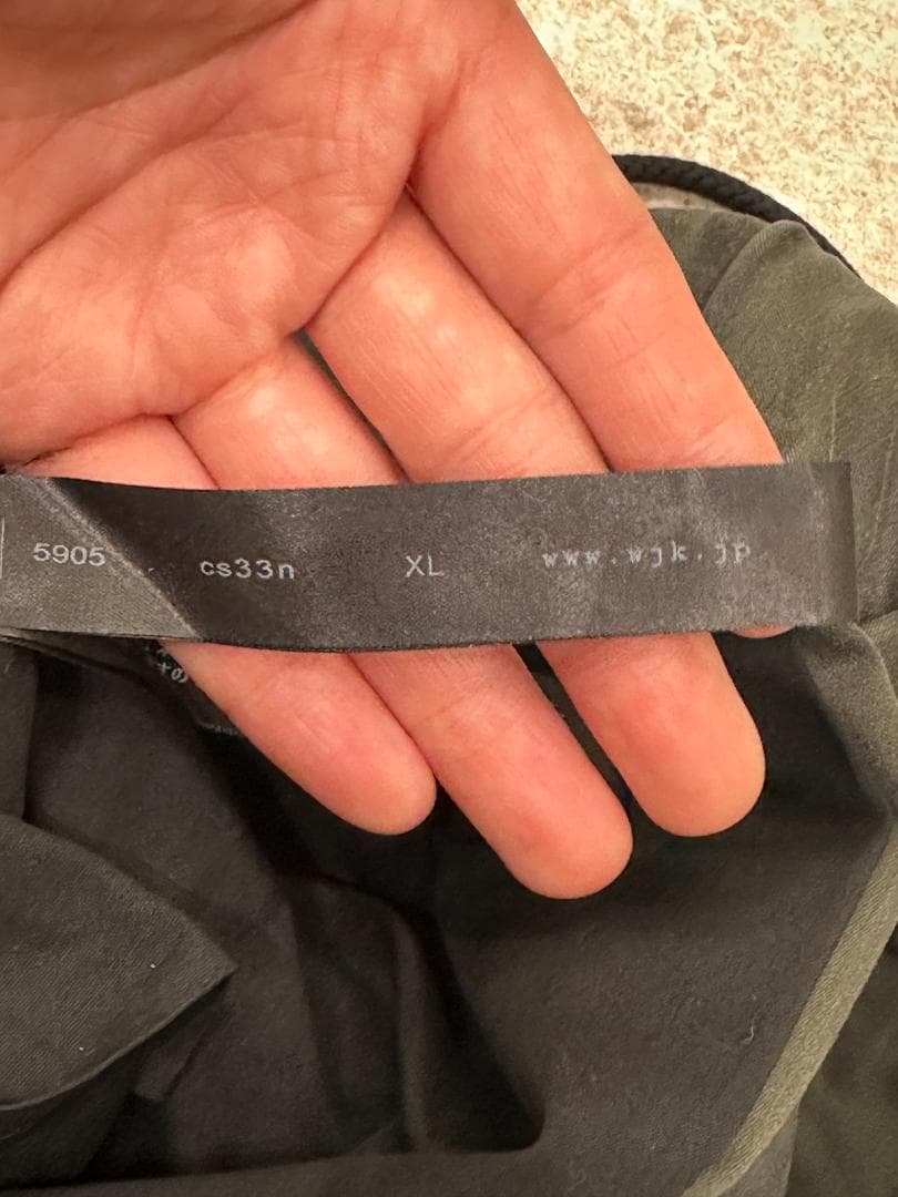 【XLサイズ】WJK／テーパードスラックス