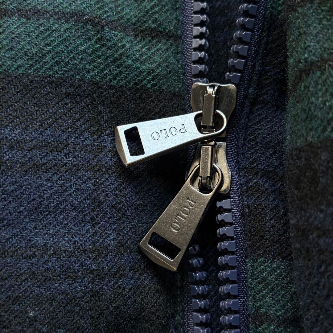 美品✨ポロラルフローレン ウールダウンコート ブラックウォッチ 刺繍 S 現行品