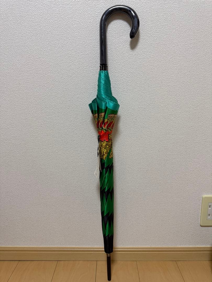 GIANNI VERSACE 長傘 緑と黒のチェック柄