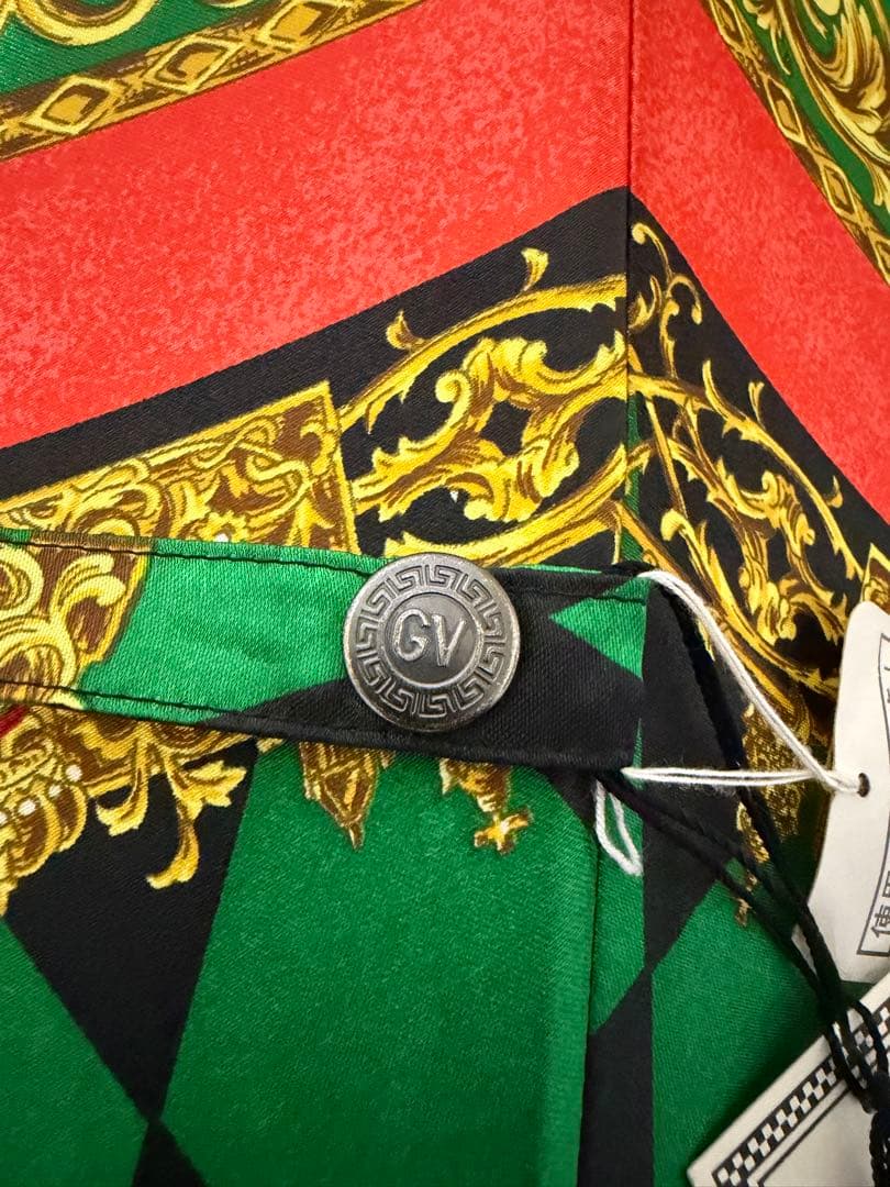 GIANNI VERSACE 長傘 緑と黒のチェック柄