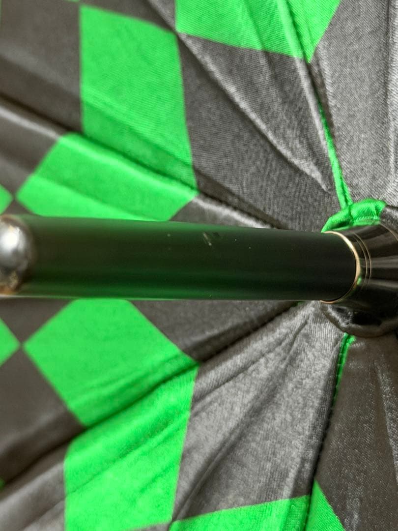 GIANNI VERSACE 長傘 緑と黒のチェック柄