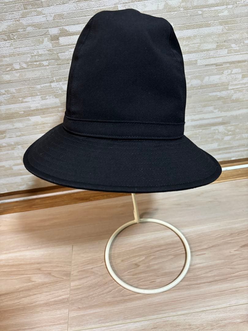 美品　ヨウジヤマモト プールオム ウールギャバジン フェドラハット 黒 サイズ4