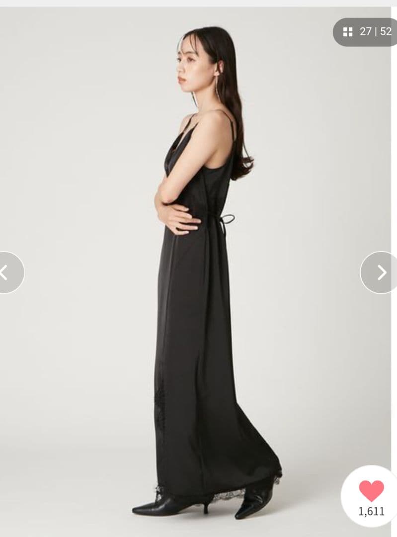 【新品未使用】フレイアイディー　レーストリムキャミワンピース　ブラック