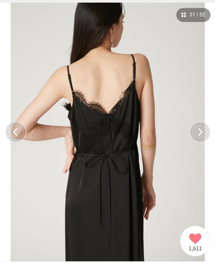 【新品未使用】フレイアイディー　レーストリムキャミワンピース　ブラック