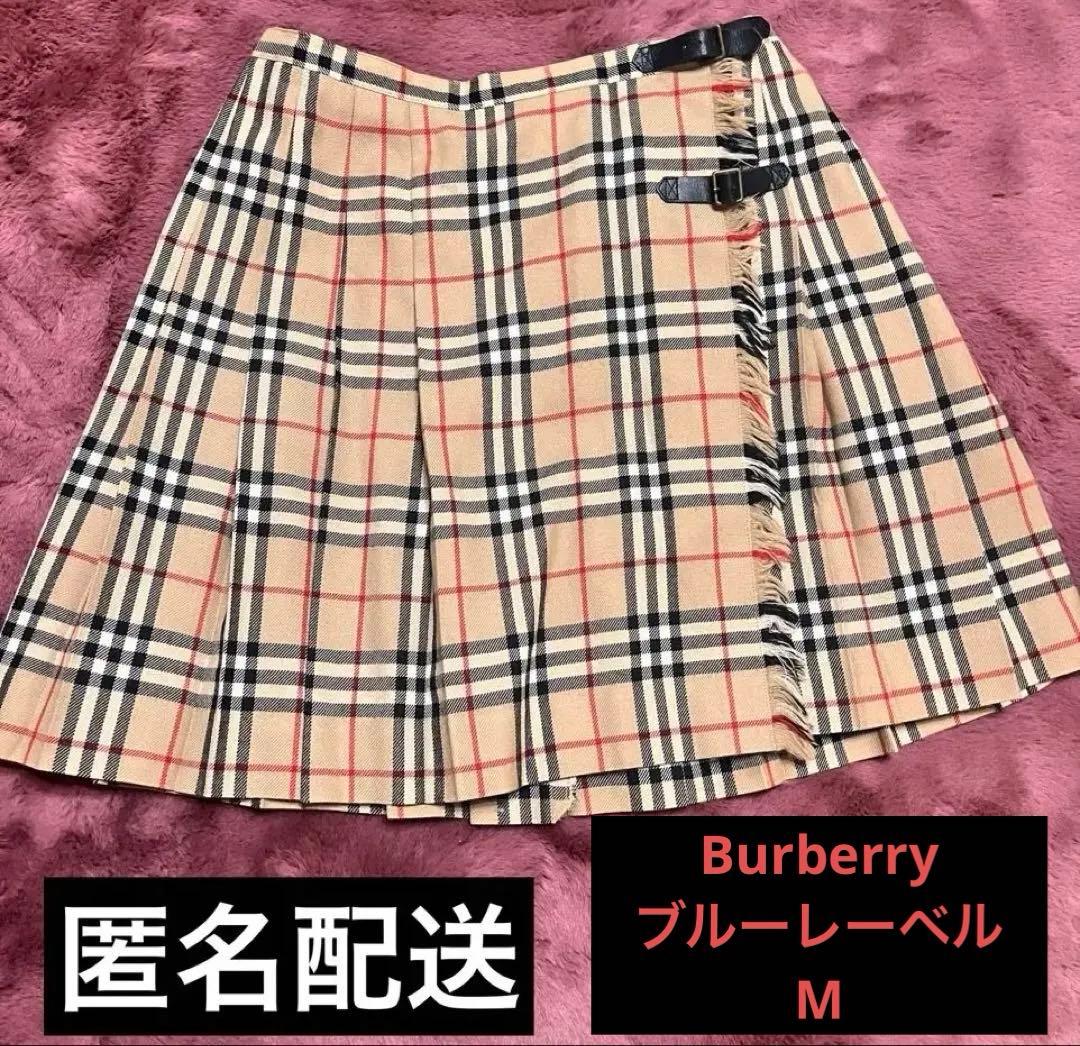 【M】BURBERRY BLUE LABELプリーツスカート 38 ノバチェック