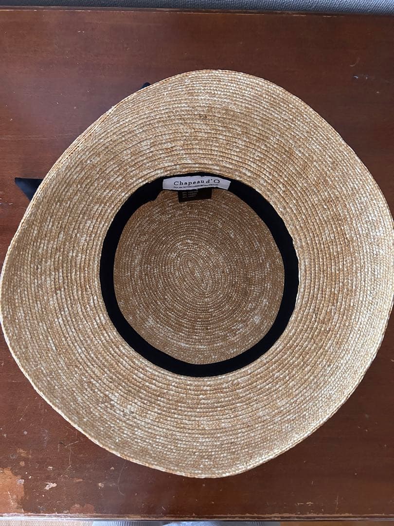 【美品】Chapeau d' O シャポードオー カサブランカ 麦わら帽子 黒