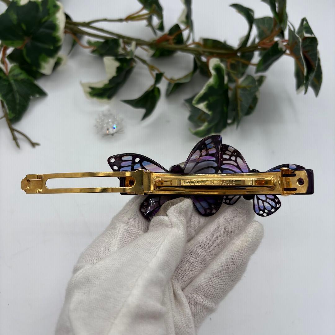 アレクサンドルドゥパリ　バタフライ ヘアクリップ 　パープル