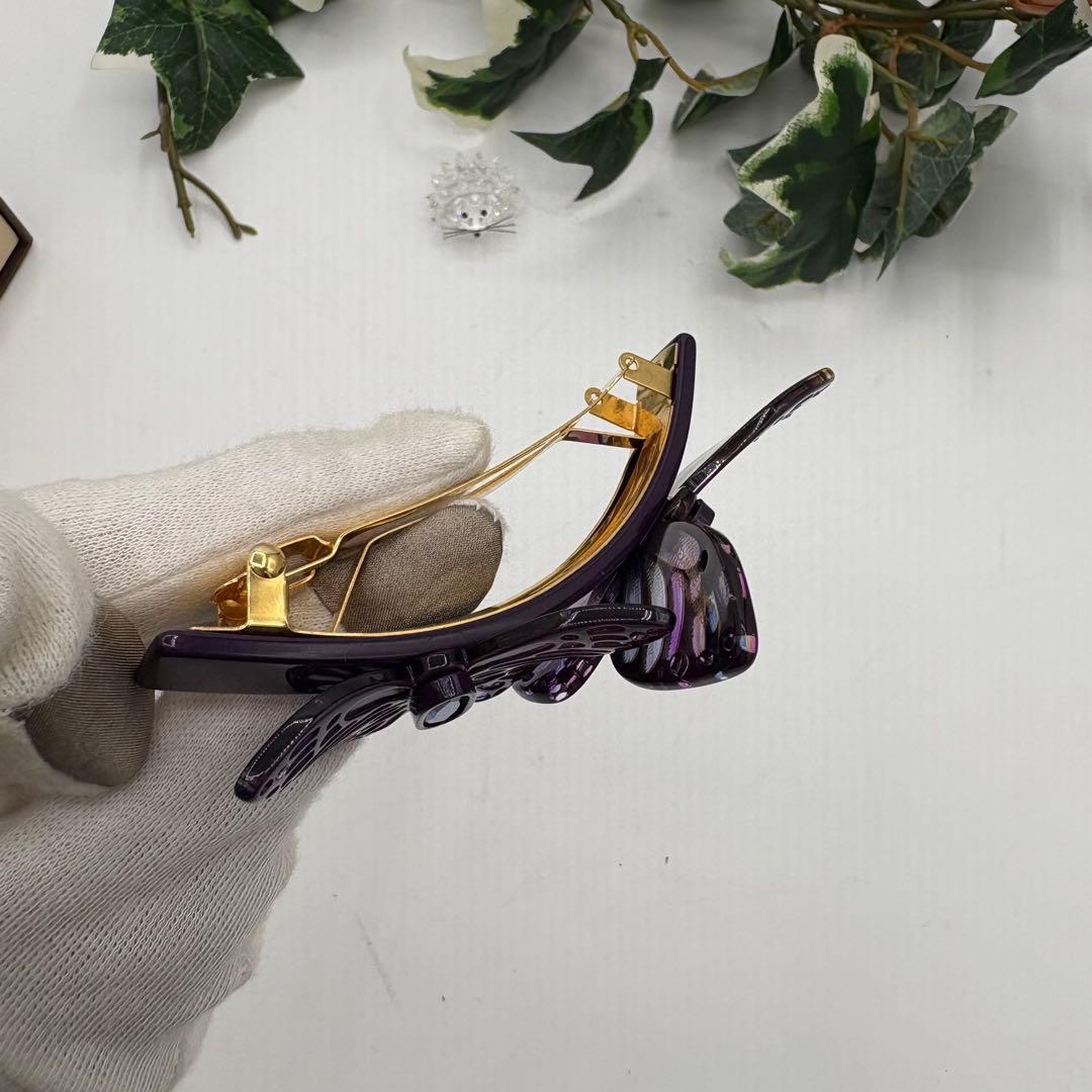 アレクサンドルドゥパリ　バタフライ ヘアクリップ 　パープル