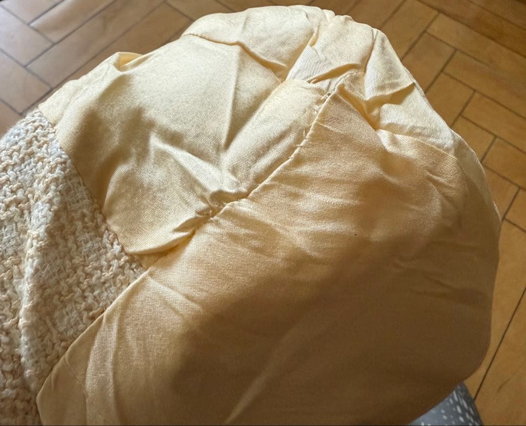 シャネル　イエローベージュ　ツイード　春秋　ジャケット　38