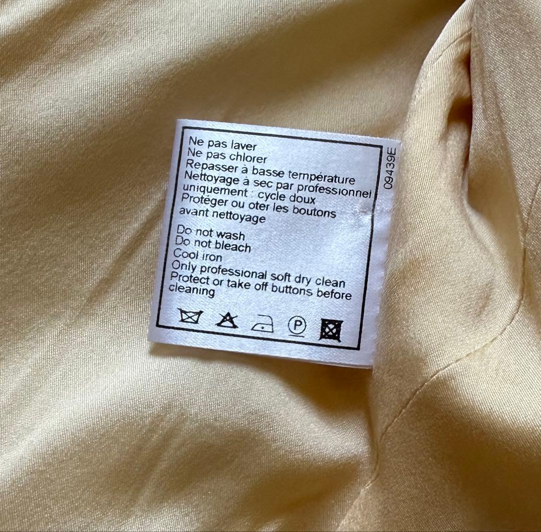 シャネル　イエローベージュ　ツイード　春秋　ジャケット　38