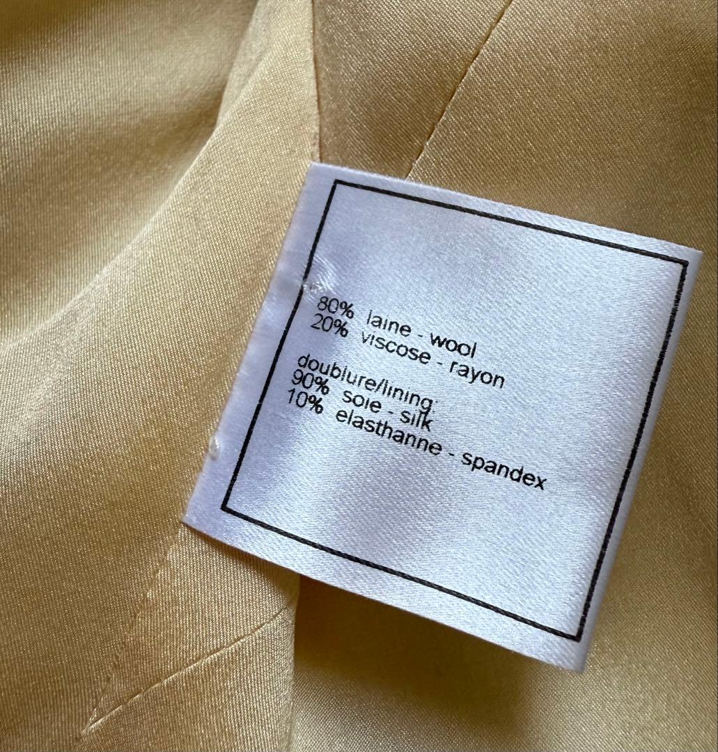 シャネル　イエローベージュ　ツイード　春秋　ジャケット　38