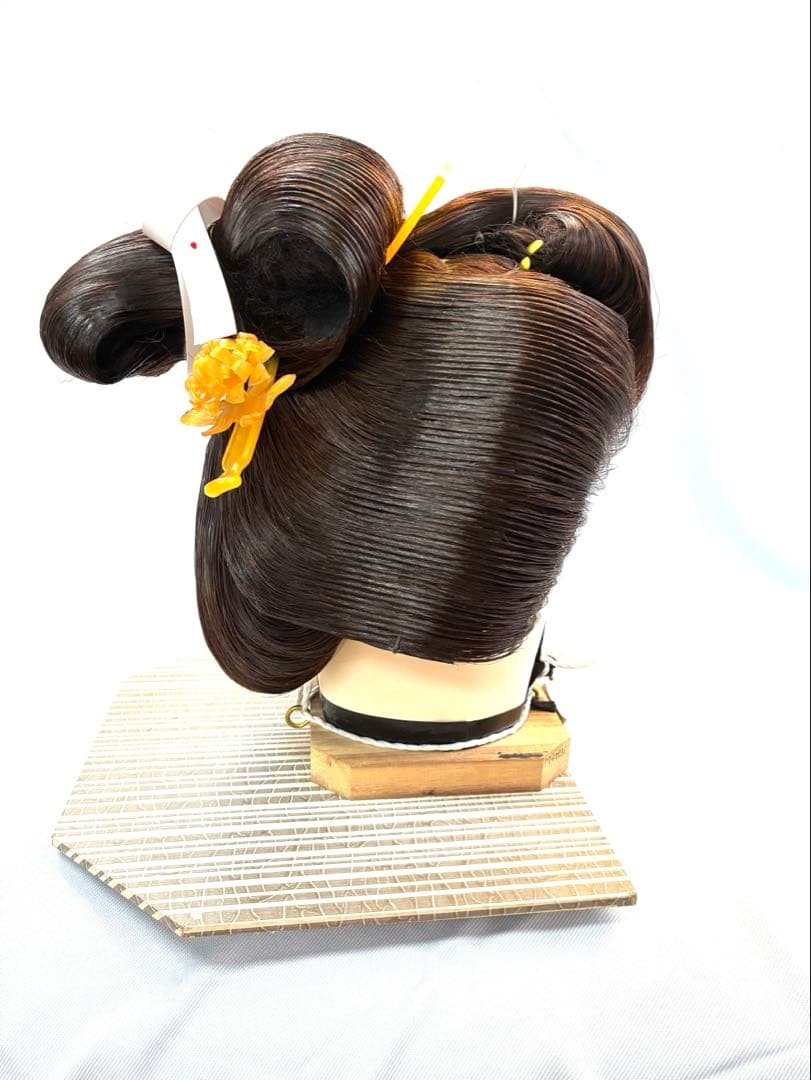 辰巳7号サイズ、つぶし島田、中古舞踊かつら、日本髪かつら、大衆演劇かつら、簪付き