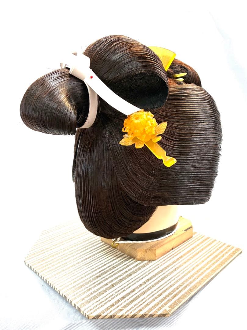 辰巳7号サイズ、つぶし島田、中古舞踊かつら、日本髪かつら、大衆演劇かつら、簪付き