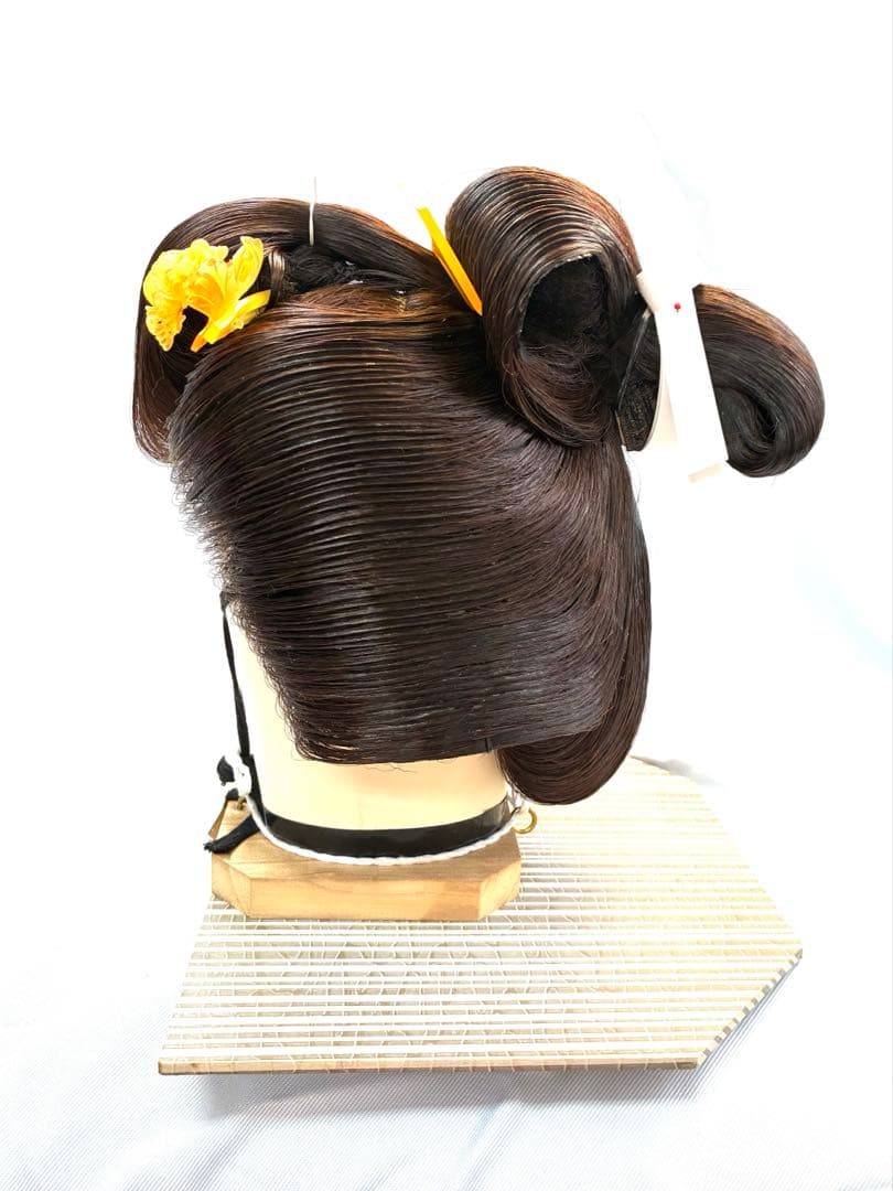 辰巳7号サイズ、つぶし島田、中古舞踊かつら、日本髪かつら、大衆演劇かつら、簪付き