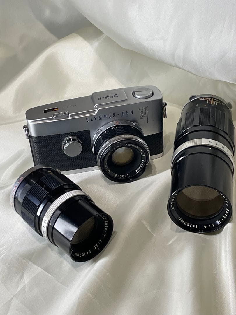 【希少】オリンパスペンF（美品）＋レンズ3本（38mm＋100mm＋150mm）
