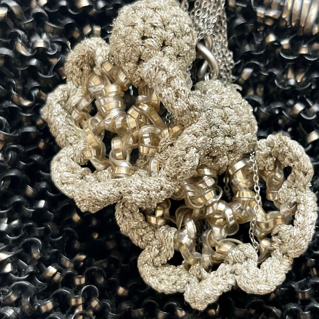 アンテプリマ ワイヤーバッグ ハンドバッグ フラワーチャーム ラインストーン