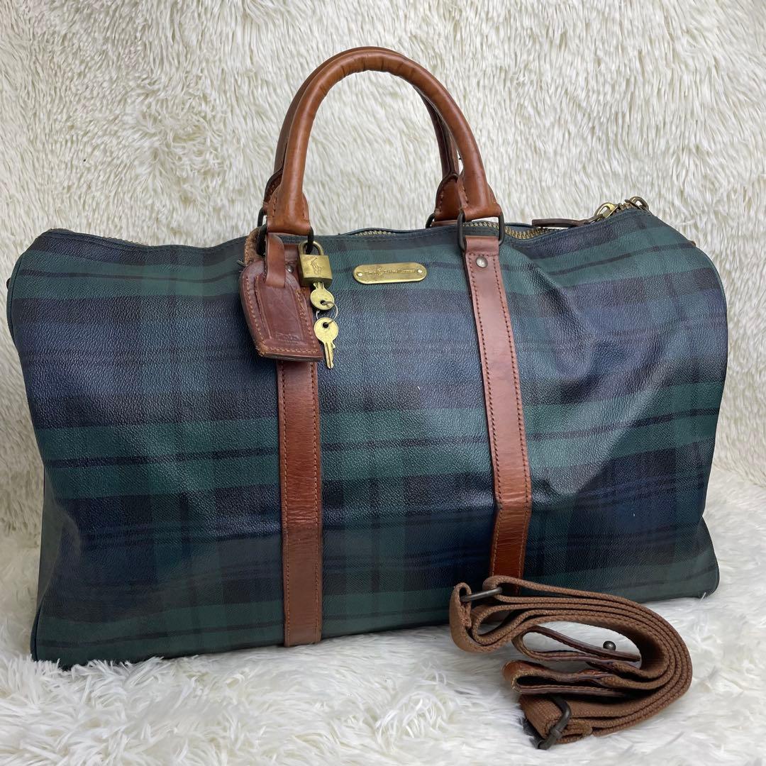 ポロラルフローレン 2way ボストンバッグ ブラックウォッチ 大容量 旅行