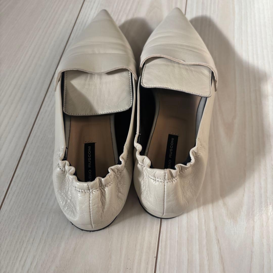 FABIO RUSCONI ファビオルスコーニ　白 フラットシューズ　39