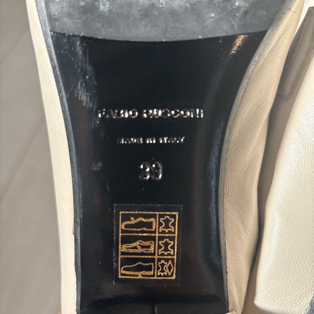 FABIO RUSCONI ファビオルスコーニ　白 フラットシューズ　39