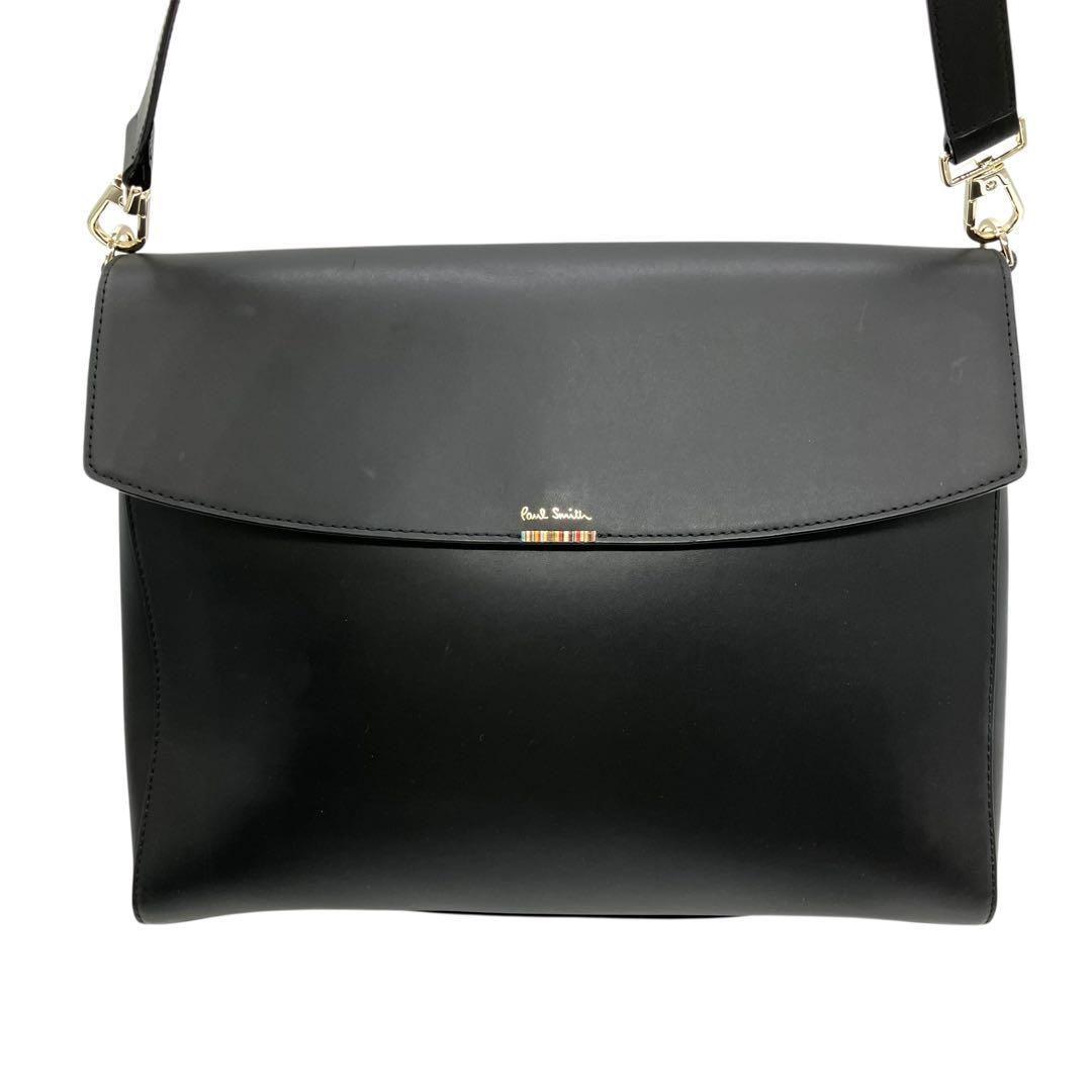 美品 2190 PaulSmith ショルダーバッグ レザー マルチストライプ