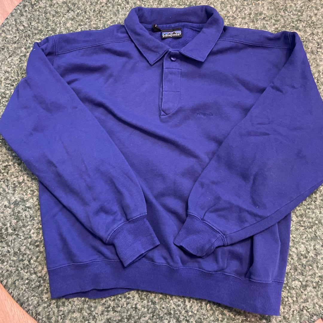 短丈　襟付き　patagonia パープル スウェット M
