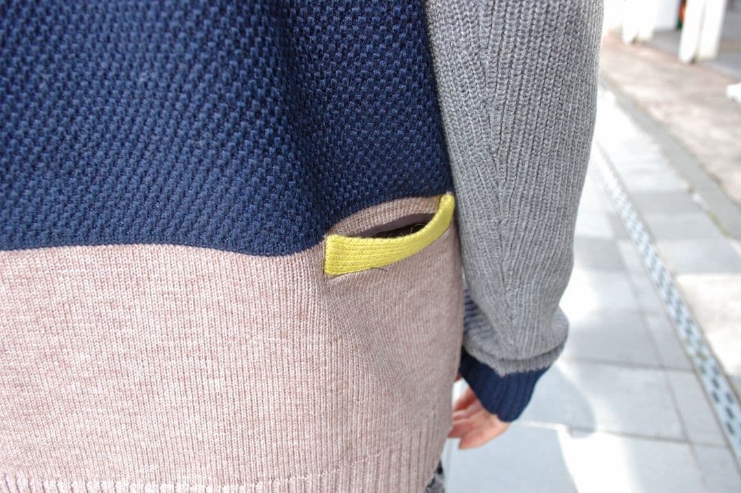 narifuri ナリフリ カラーパネルウォッシャブルミッドネックニット 新品