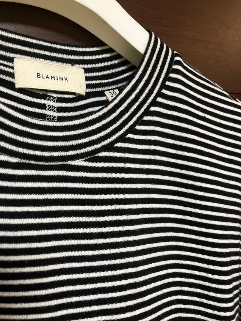 美品 BLAMINK ボーダーロングスリーブ