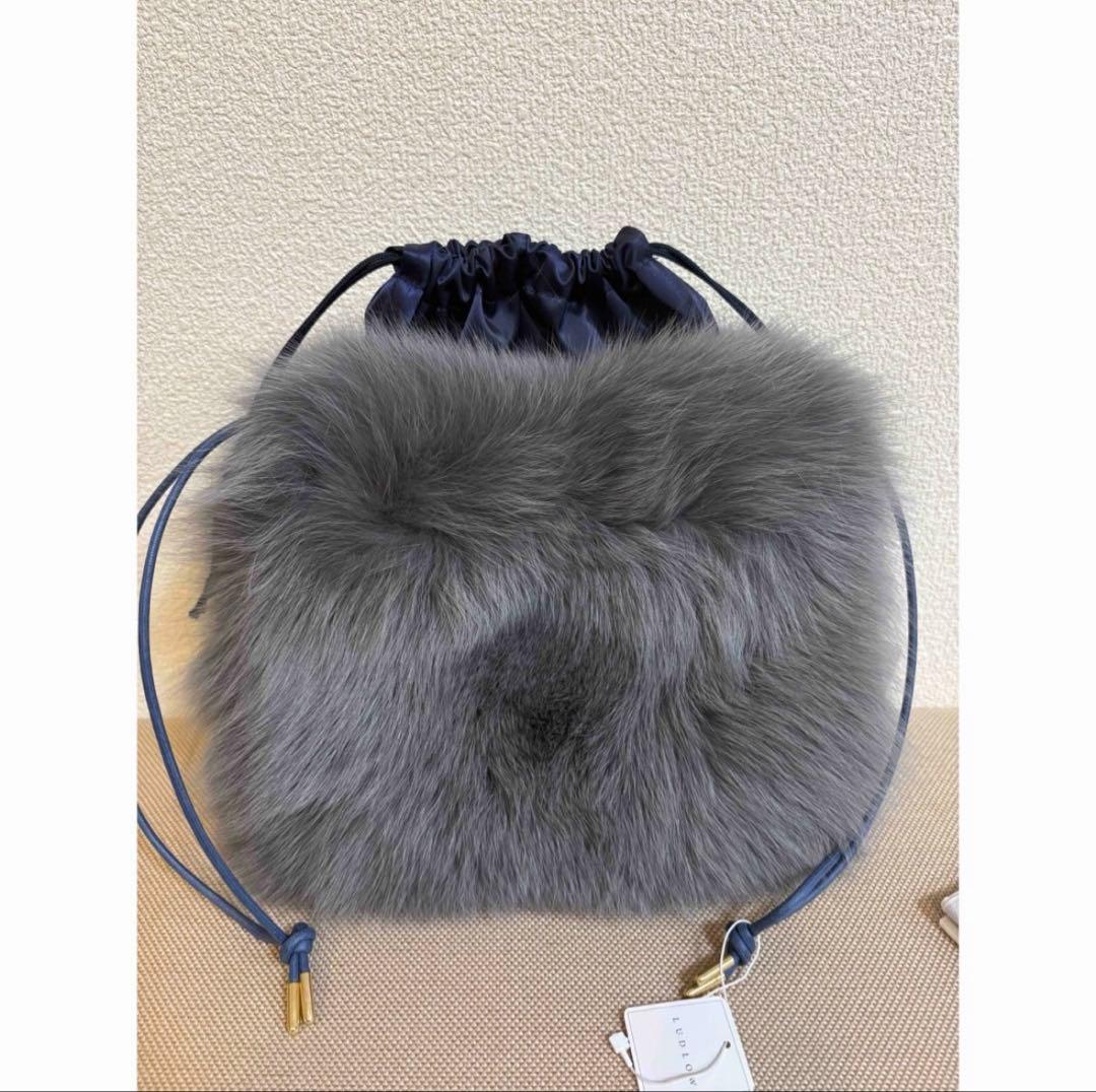 ラドロー　FOXファーバッグ　グレー　タグ付き　未使用品　LUDLOW GRAY