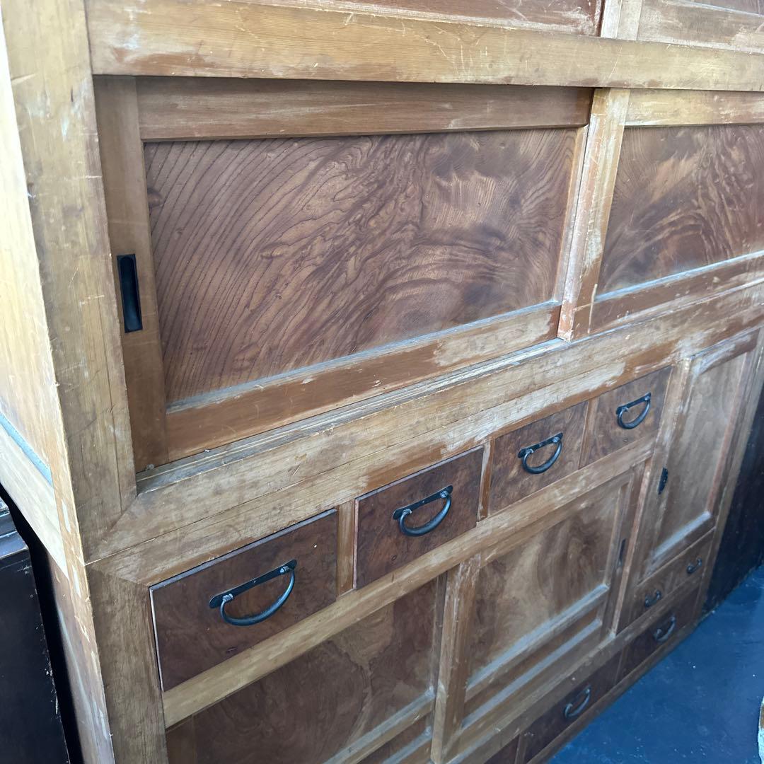 大幅お値下げ‼️時代箪笥　欅面　食器棚に！什器に！ヴィンテージ箪笥　収納に！