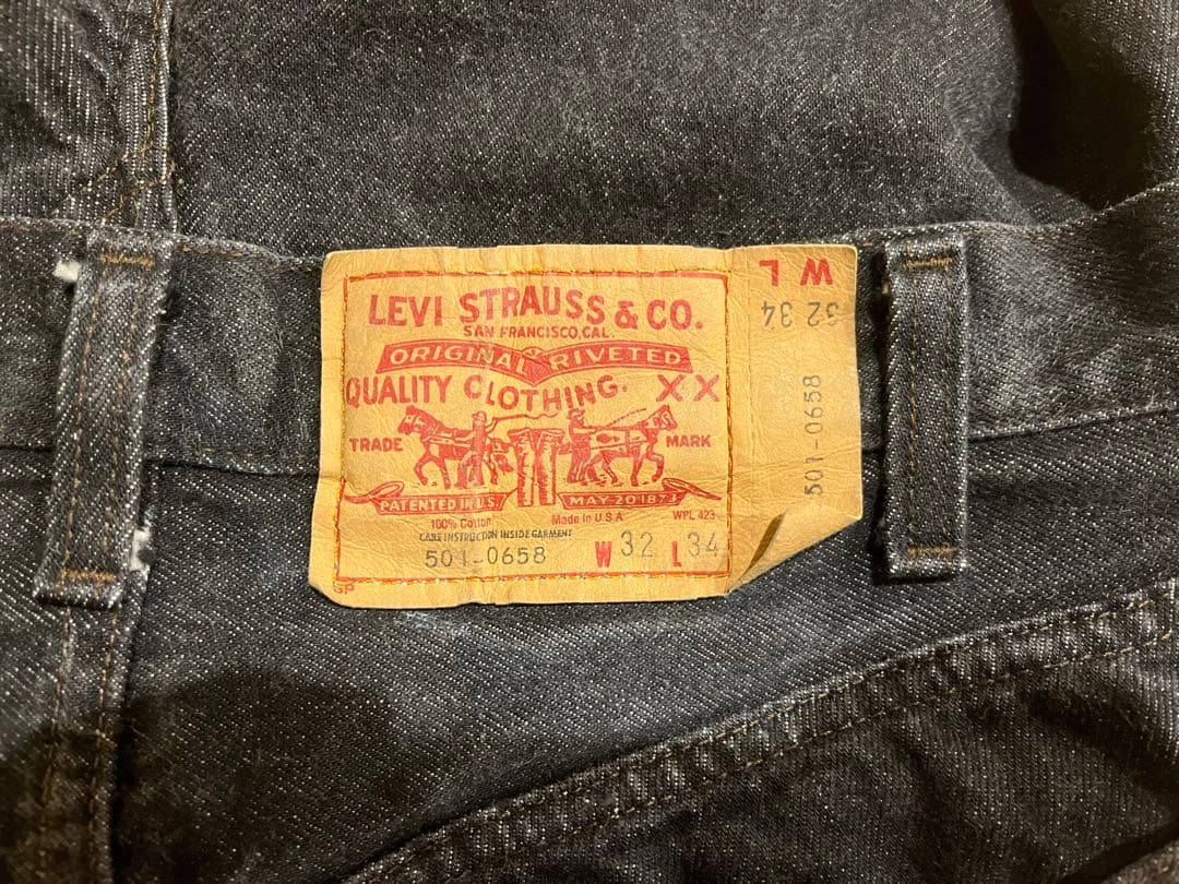 80s Vintageリーバイス 501 USA製 先染めブラック 希少
