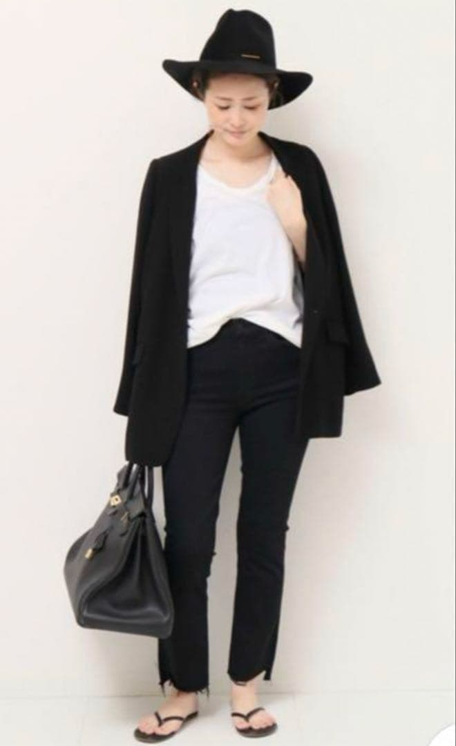 Deuxieme Class ジョーゼットジャケット　ブラック