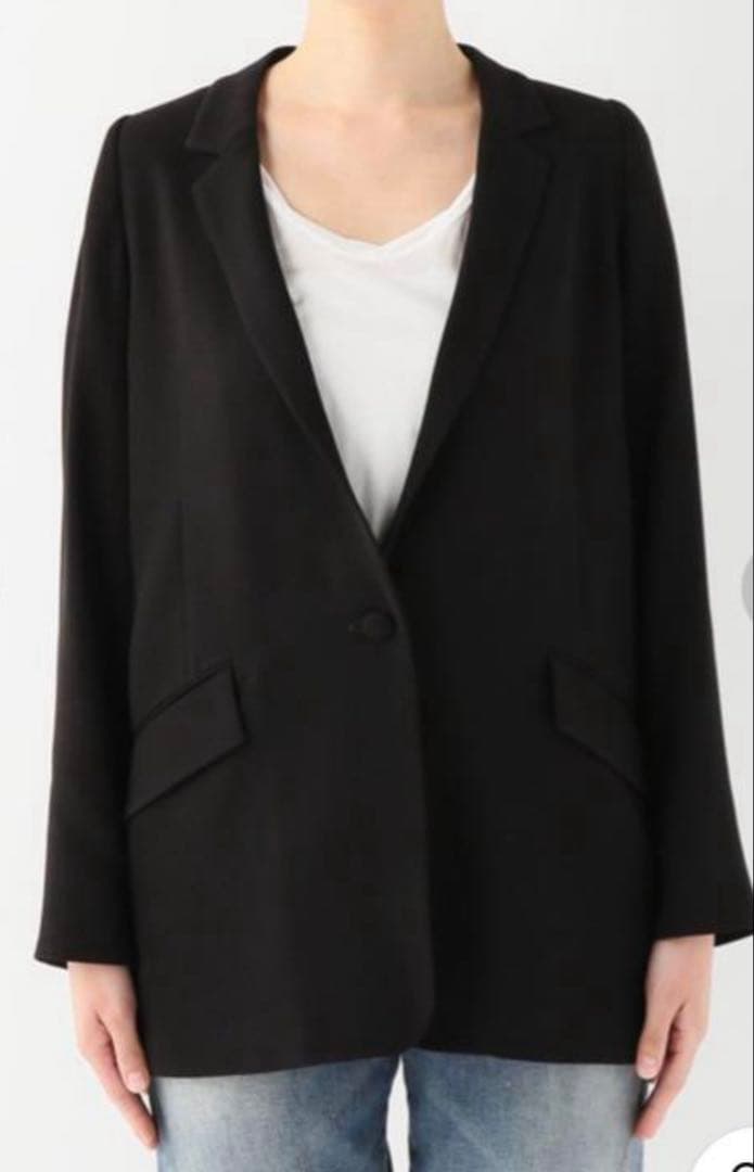 Deuxieme Class ジョーゼットジャケット　ブラック