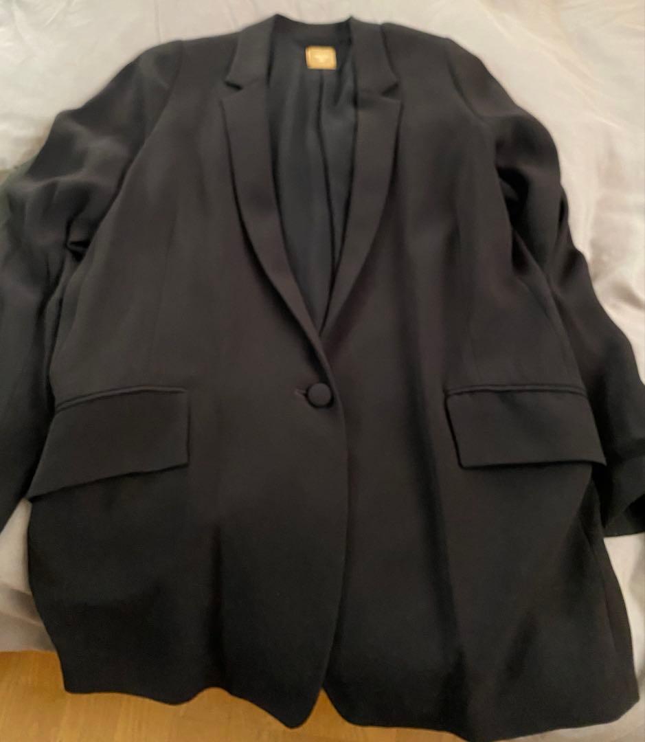 Deuxieme Class ジョーゼットジャケット　ブラック