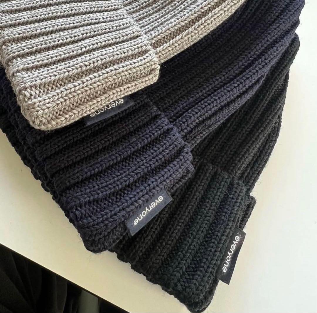 帽子 everyone basic beanie black