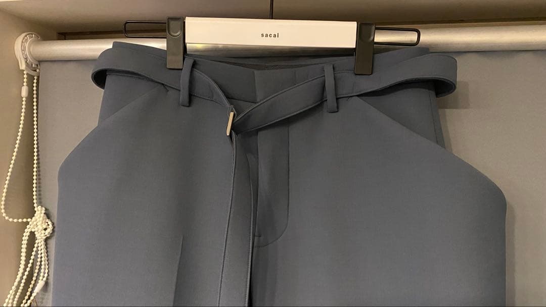 sacai サカイ 24AW ボンディングパンツ ブルー サイズ2